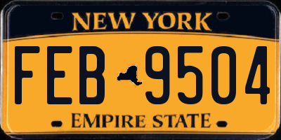 NY license plate FEB9504
