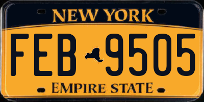 NY license plate FEB9505