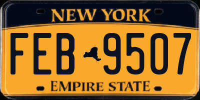 NY license plate FEB9507