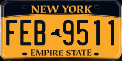NY license plate FEB9511