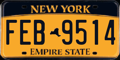 NY license plate FEB9514