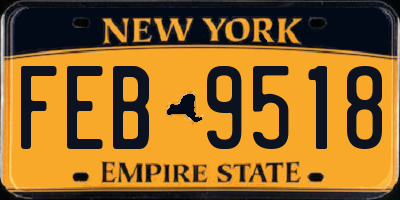 NY license plate FEB9518