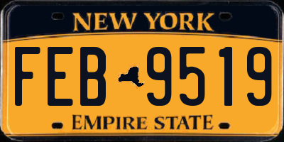 NY license plate FEB9519
