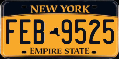 NY license plate FEB9525