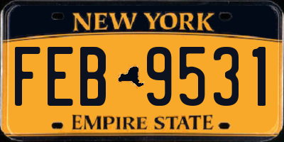 NY license plate FEB9531