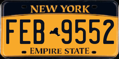 NY license plate FEB9552