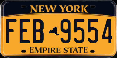 NY license plate FEB9554