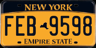 NY license plate FEB9598
