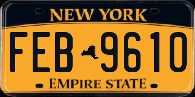 NY license plate FEB9610