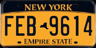 NY license plate FEB9614