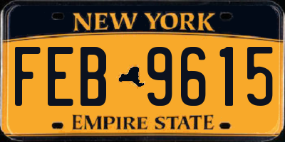 NY license plate FEB9615