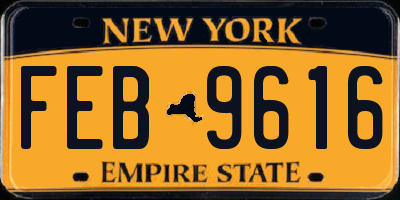 NY license plate FEB9616