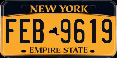 NY license plate FEB9619