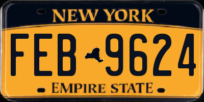 NY license plate FEB9624