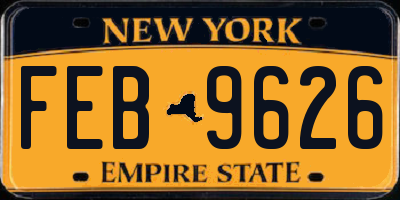 NY license plate FEB9626