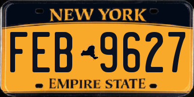 NY license plate FEB9627