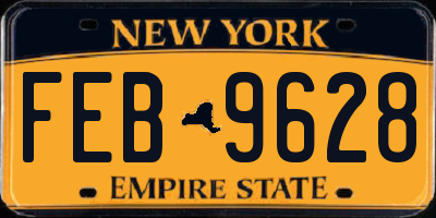 NY license plate FEB9628