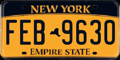 NY license plate FEB9630
