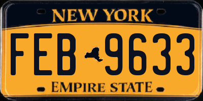 NY license plate FEB9633