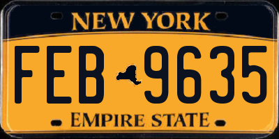NY license plate FEB9635