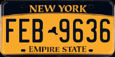 NY license plate FEB9636