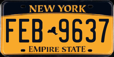 NY license plate FEB9637