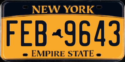 NY license plate FEB9643