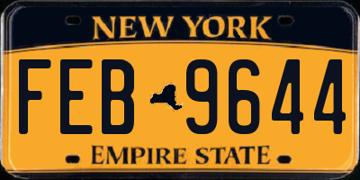 NY license plate FEB9644