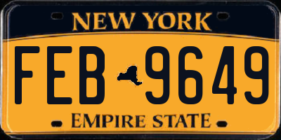 NY license plate FEB9649