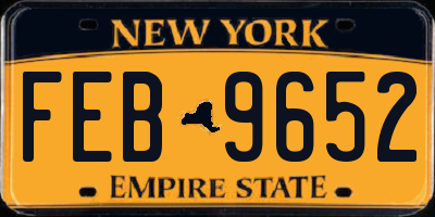 NY license plate FEB9652