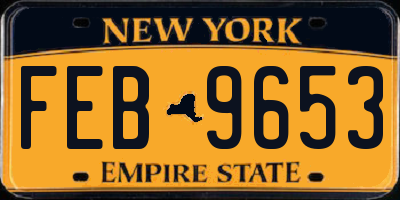 NY license plate FEB9653