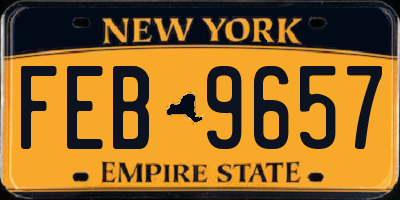 NY license plate FEB9657