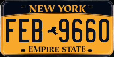 NY license plate FEB9660