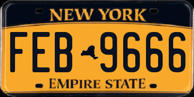 NY license plate FEB9666