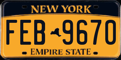 NY license plate FEB9670