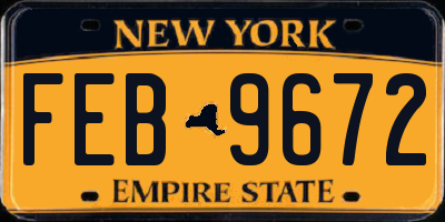 NY license plate FEB9672