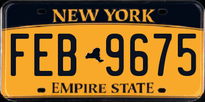 NY license plate FEB9675