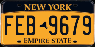 NY license plate FEB9679