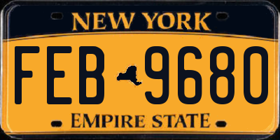 NY license plate FEB9680