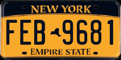 NY license plate FEB9681