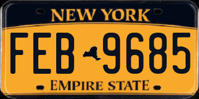 NY license plate FEB9685