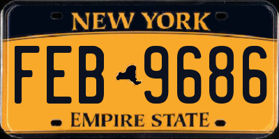 NY license plate FEB9686