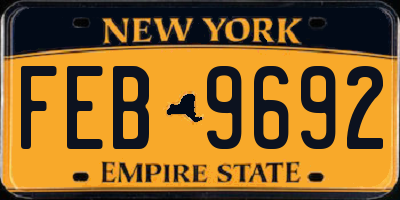NY license plate FEB9692