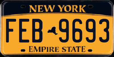 NY license plate FEB9693
