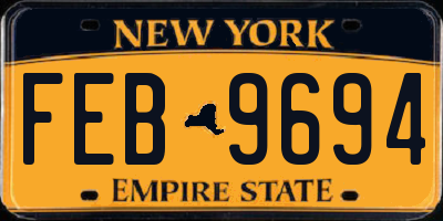 NY license plate FEB9694
