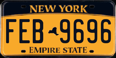 NY license plate FEB9696