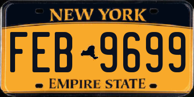 NY license plate FEB9699