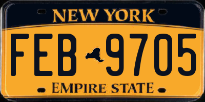 NY license plate FEB9705