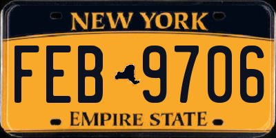 NY license plate FEB9706