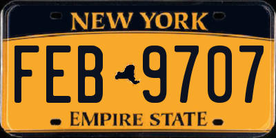 NY license plate FEB9707